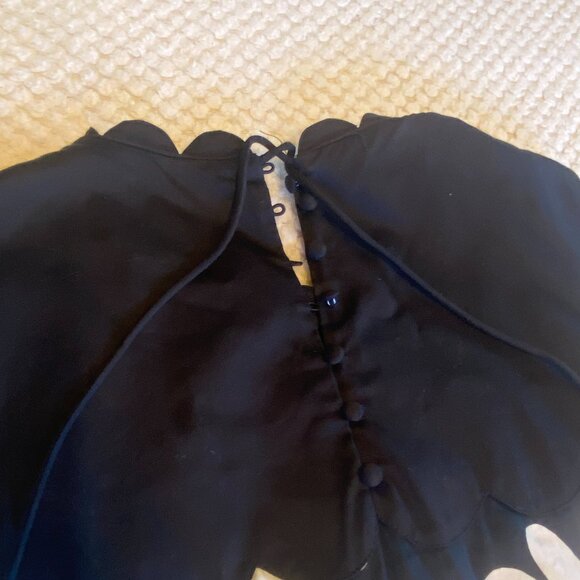 Victoria Beckham Daisy Floral Drop Waist Mini Dress Black White Size 1X - Picture 10 of 14